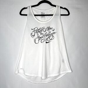 Nike Faster Than Racerback Top Black and White Size Large